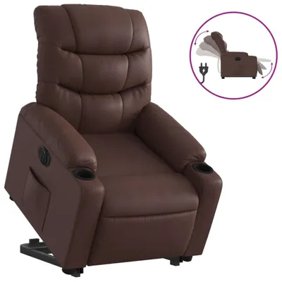 Immagine prodotto di vidaXL Poltrona relax con ausilio per l'alzata in piedi in Pelle finta elettrica marrone