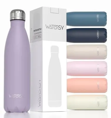 Obrázok produktu pre Športová termofľaša z nehrdzavejúcej ocele, 500 ml, vhodná pre deti, s dvojitou stenou, bez BPA, kovová, tmavomodrá