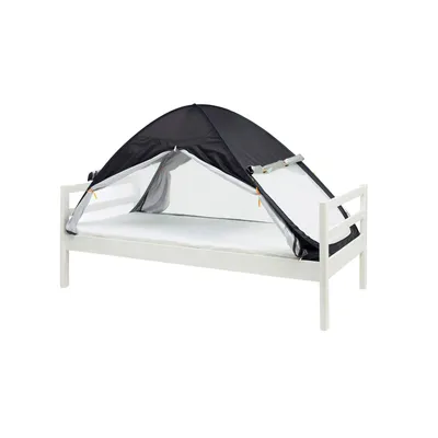 Obrázok produktu pre DERYAN Luxusný Pop-up Stan na Posteľ – Moskytiéra – 200 × 90 cm – Prémiová sieť proti komárom s okami 1 mm – Zatemňujúci – Čierny