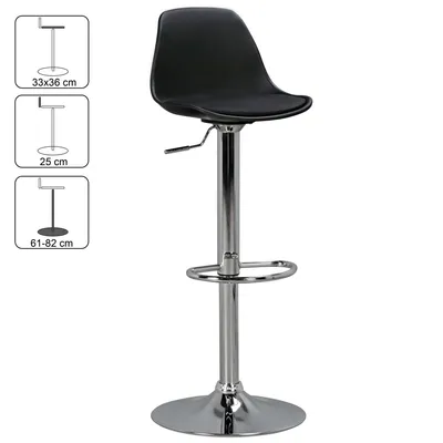 Produktbild von FineBuy HAINAN Barhocker Schwarz Kunstleder Hocker Sitzhocker Tresenhocker Design Barstuhl Tresenstuhl Barmöbel