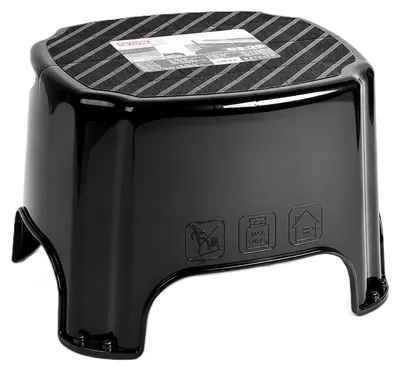 Produktbild von Plasticforte Solutions Trittleiter - Erhohungshocker - 1 Stufe - schwarz - Kunststoff - 35 x 33 x 25