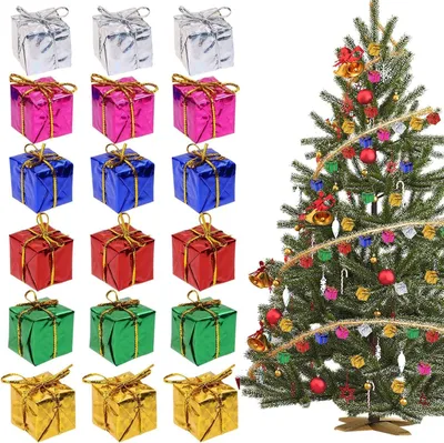 Zdjęcie produktu dla Miniaturowe paczki prezentowe do dekoracji świątecznych (36 sztuk)