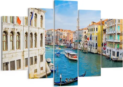 Produktbild von Bild auf Leinwand - Leinwandbild - Venedig Kanal Kreuzfahrt Gondel - 150x100cm - Wand Bild - Wanddeko - Leinwanddruck - Bilder - Kunstdruck - Leinwand bilder - Wandkunst - EA150x100-0428