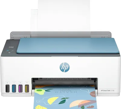 Produktbild von HP Smart Tank 5106 Wireless All-in-One Farbe Drucker, Kopierer, Scanner, Thermal Inkjet, Farbdruck, 4800 x 1200 DPI, A4, Direktdruck, Blau