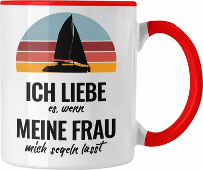 Produktbild von Trendation - Segeln Geschenk Tasse Mir Reichts Ich Geh Segeln Geschenkidee für Segler Kaffeetasse Besonders Segelboot Männer (Rot)