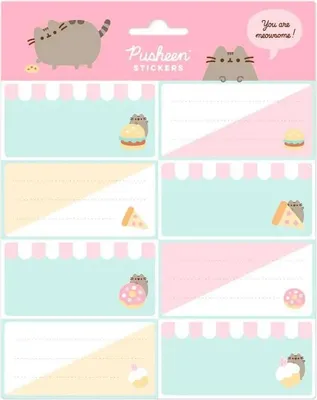 Zdjęcie produktu dla Pusheen Naklejki na zeszyty - zestaw naklejek dekoracyjnych