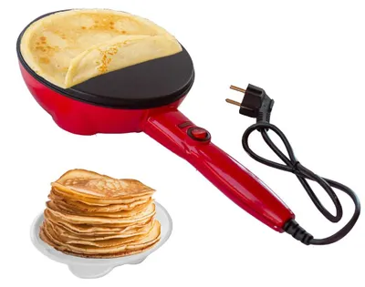 Elektrische Crêpe-Pfanne 20 cm, 800 W, Antihaft, rot