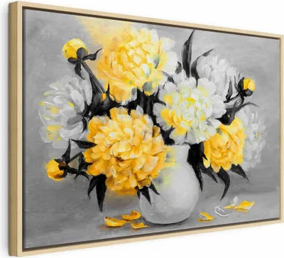 Produktbild von Italienischer Leinwand Leinwandbild - Fragrant Colours (1 Part) Wide Yellow 60x40 cm Blumen b-C-0478-b-b