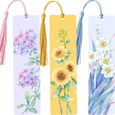 Produktbild von Metallene Blumen-Lesezeichen - bunt - 3 Stück