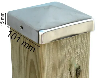 Produktbild von Edelstahl Pfostenkappe 100 mm Pyramide Schutz vor Risse Schimmel Zaunpfosten Cap