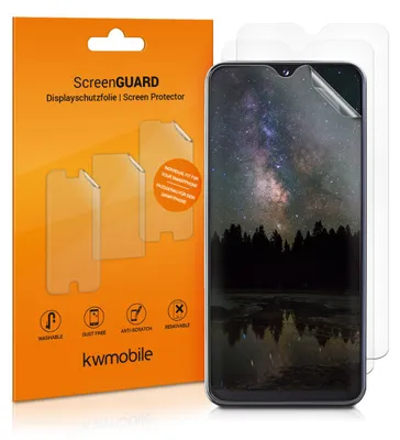 Produktbild von kwmobile 3x Displayschutzfolie kompatibel mit Samsung Galaxy A20e Folie - klare Schutzfolien Set in transparent