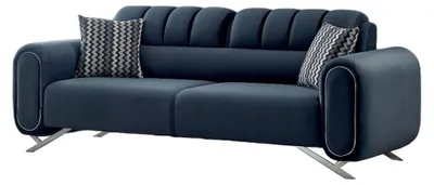 Produktbild von Villa Möbel Sofa Mulino Anthrazit 2-Sitzer Relax- und Bettfunktion, pflegeleichter Mikrofaser Samtstoff, inkl. Kissen