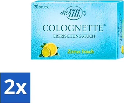 Produktbild von 4711 - Erfrischende Tücher - Erfrischender Zitronenduft - 20 Tücher - Vorteilspack - 2 Stücke