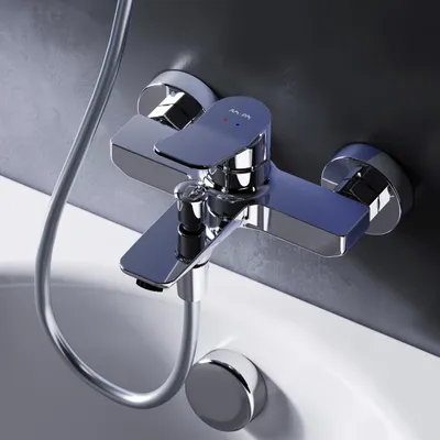 Productafbeelding van AM.PM Badkraan, badmengkraan, chroom, eenhendelmengkraan, wandmontage, badkamer, messing, badkranen