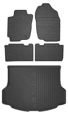 Produktbild von Gummimatten + Kofferraumwanne für Toyota RAV4 IV 2013-2019 (SUV, fester Ladeboden) – Schwarz, passgenau – Wielganizator SolidPRO