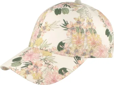 Florale sommerliche Damen Baseball Cap von Hut Breiter in weiß