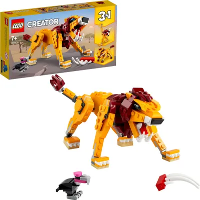 Produktbild von LEGO 31112 Creator 3-in-1 Wilder Löwe Set mit Vogel, Strauß und Warzenschwein