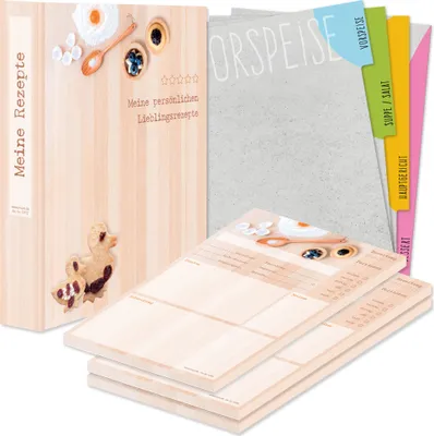 Produktbild von PRICARO Rezeptordner Komplett-Set "Backen", A4, 8 teilig