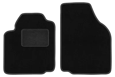 Produktbild von Velours-Fußmatten Vorne für Ford Fiesta MK5 1999-2002 (Schrägheck) – 2-tlg, Schwarz, passgenau – Wielganizator LUX