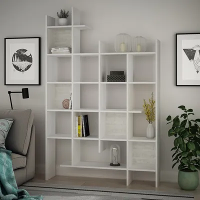 Produktbild von Skye Decor, Manco - White, Bücherregale, Weiß, 122 x 188 x 25,5 cm