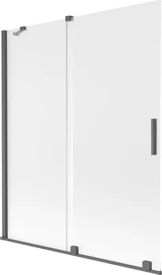 Produktbild von Mexen Velar Duschwand 2-flügelig, verschiebbar 140 x 150 cm, matt, gebürstetes Gun Grey - 896-140-000-31-66