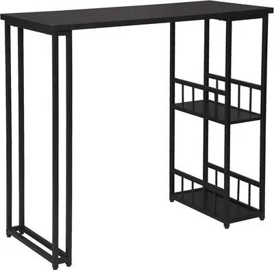 Produktbild von Famanu Bartisch mit Ablage - Küchenmöbel - Für Innenräume - Holz - Metall - Rechteckig - Schwarz - 120x50x105cm