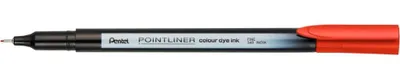 Produktbild von Pentel Fineliner Pointliner S40 mit metallgefasster Faserspitze, 0,4 mm, rot, wasserbasierte Tinte