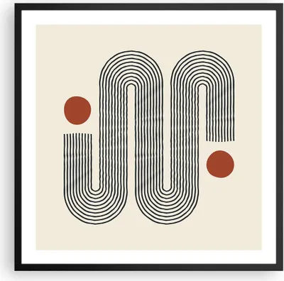 Produktbild von Gerahmtes Poster - Schwarzer Rahmen - Minimalistisch Modern Abstraktion - 60x60 cm - Wand Bild - Wanddeko - Wandbilder - Kunstposter - Wandposter - Bilderrahmen - Bilder - Kunstdruck - P2BAC60x60-4901