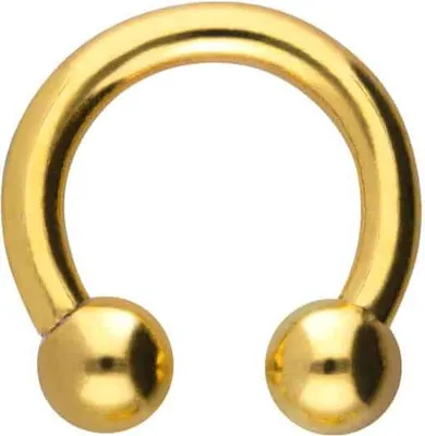 Produktbild von Ohrpiercing, Nasenpiercing, Septum Piercing Chirurgenstahl Hufeisenring Farbe: Gold + Kugelgröße: 2,5mm Innendurchmesser: 5mm + Stabstärke: 1,2mm