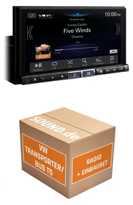 Produktbild von Autoradio Einbaupaket Alpine iLX-705D passend für VW T5 + Lenkradfernbedienung  | Wireless Apple CarPlay Wireless Android Auto