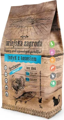 Produktbild von Trockenfutter für Katzen Wiejska Zagroda Truthahn- und Lachsfutter 5 kg