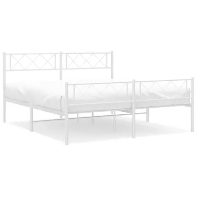Immagine prodotto di vidaXL Struttura letto con testiera e pediera in metallo bianco 140x190 cm