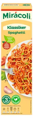 Zdjęcie produktu dla Miracoli spaghetti classic z sosem pomidorowym i przyprawami 376g