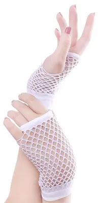 Produktbild von Netzhandschuhe Damen Kurz Fingerlos Weiß Retro Party 1920er Jahre