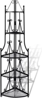 Image de Étagère à plantes Étagère à fleurs Étagère d'angle noire