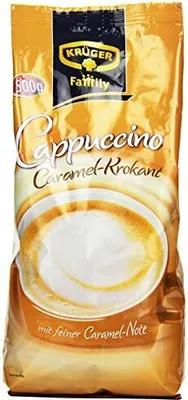 Obrázek produktu pro Krüger, karamelové křehké cappuccino, s jemnou karamelovou příchutí 500g, balení po 5 kusech