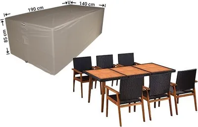 Produktbild von Raffles Covers Gartenmöbel Hülle 190 x 140 H: 85 cm | Atmungsaktiv | Wasserdicht | UV-beständig | Doppelnähte | Elastischer Kordelzug