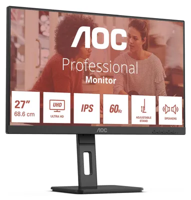 Produktbild von AOC E3 U27E3UF, 68,6 cm (27"), 3840 x 2160 Pixel, 4K Ultra HD, LED, 4 ms, Schwarz
