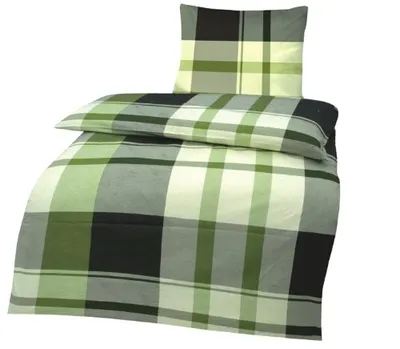 Produktbild von Optidream Baumwolle Renforcé Bettwäsche "Exklusiv" Josef 135x200 cm + 80x80 cm Grün