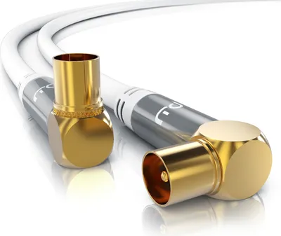 Produktbild von Primewire Antennenkabel 90° gewinkelt, Koax, TV-Kabel, RF, IEC, HDTV, 4-fach Schirmung, 75 Ohm, 120dB - 7,5m