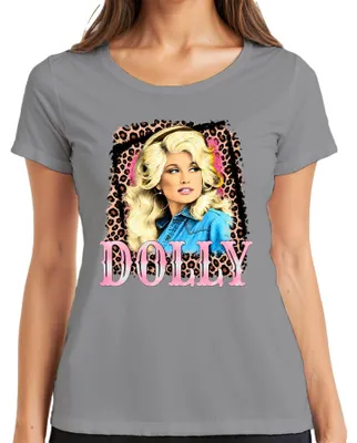 Zdjęcie produktu dla Damska koszulka "Dolly Parton", motyw country, legenda muzyki country, western, kowbojka, kolor: szary, rozmiar: L