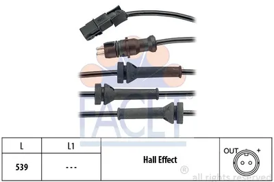 Produktbild von FACET ABS Sensor Raddrehzahl für RENAULT SCÉNIC II (JM0/1) 21.0054
