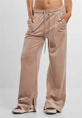 Obrázek produktu pro Dámské kalhoty Urban Classics Ladies Velvet Sweatpants duskrose - 4XL