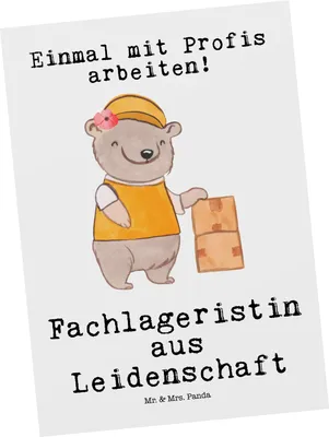 Produktbild von Mr. & Mrs. Panda Postkarte Fachlageristin Leidenschaft - Weiß - Geschenk, Spruch, Ausbildung, Ansichtskarten, Fotokarte, Postkarten, Lustig, Ansichtskarte, Grußkarte