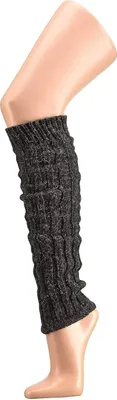 Produktbild von krautwear® 1 Paar Stulpen mit Alpakawolle ca. 40cm Legwarmers Grobstrickstulpen (anthrazit)
