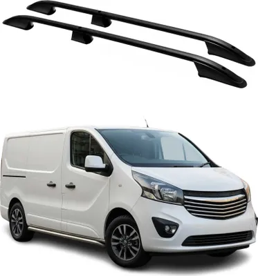 Image de Barres de toit longitudinales pour Opel Vivaro 2014-2024 L1 Aluminium Noir