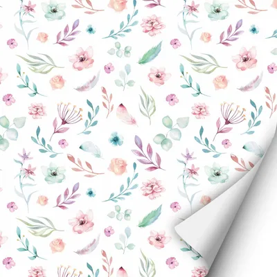 Produktbild von 2 x 0,9 m selbstklebende Folie - Blumen pastell  Klebefolie Dekorfolie Möbelfolie