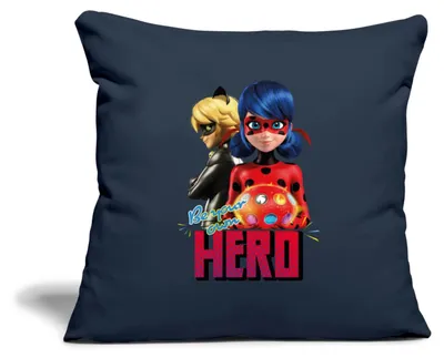 Produktbild von Spreadshirt Miraculous Be Your Own Hero Kissenbezug 45x45 cm, One size, Navy