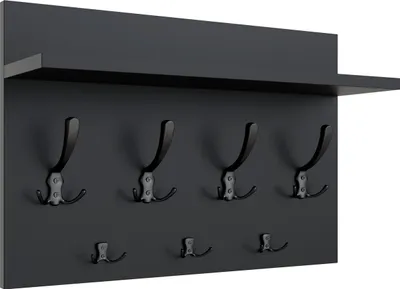 Obrázek produktu pro Věšák Loft 50 cm černý 7 držáků černý moderní na oblečení