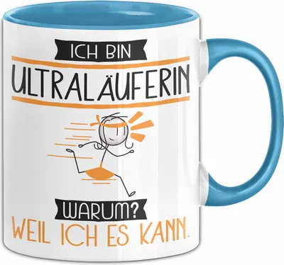 Produktbild von Ultraläuferin Tasse Geschenk Ich Bin Ultraläuferin Warum Weil Ich Es Kann Geschenkidee Geburtstag (Blau)